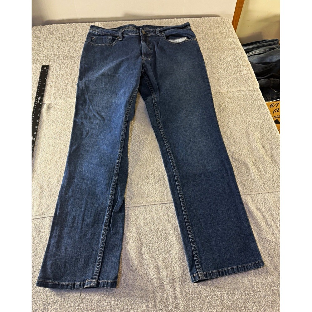 Buffalo David Bitton Mens Blue Medium Wash Straight Fit Stretch Denim Jeans